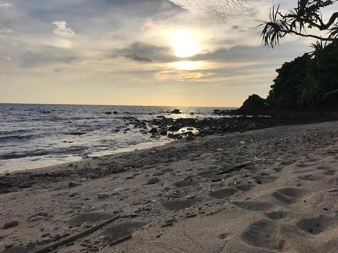 Koh Kradan paplūdimys vakare, Trango provincijoje